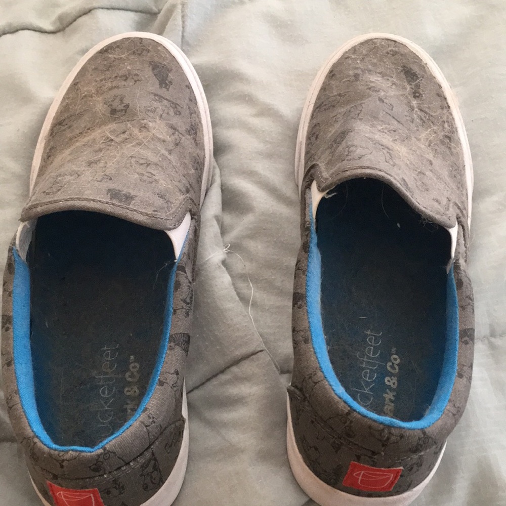 Brand new never worn grey slip on shoes